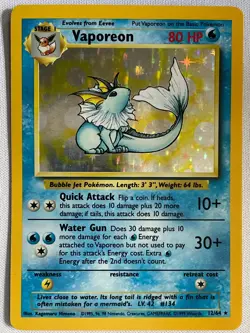 Vaporeon 12/64 Holo Rare Base Set Pokemon Holo Near Mint - Image 1