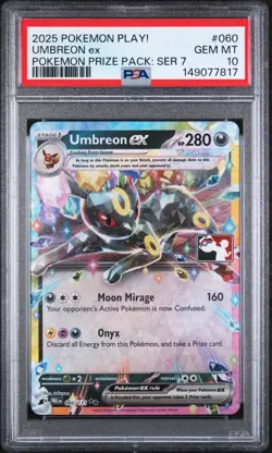 2025 POKEMON PLAY! UMBREON EX 060/131 PRIZE PACK SERIES 7 #060 HOLO GEM PSA 10 - Image 1