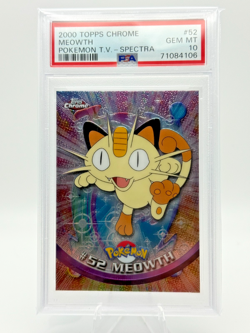 Pokemon TCG: 2000 TOPPS Chrome #52 Meowth -Spectra Foil (PSA 10) - Image 1