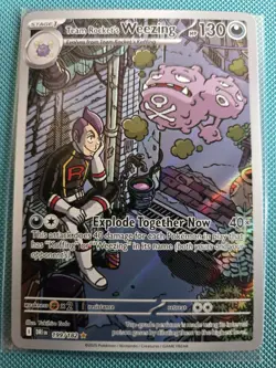 Pokemon TCG Team Rocket's Weezing Destined Rivals Illustration Rare Card 199/182 - Image 1