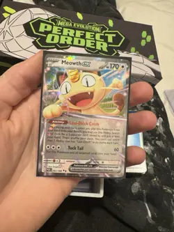 Pokemon TCG Meowth EX 62/88 Double Rare Perfect Order NM - Image 1