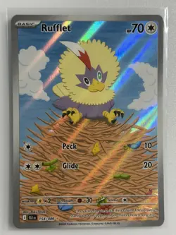 Rufflet 154/086 NM Pokemon Card TCG Black Bolt IR Illustration Rare - Image 1