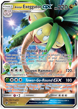 Alolan Exeggutor-GX 74/111 Rare Holo GX | Crimson Invasion | Pokemon Card - Image 1