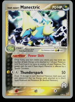 Pokemon Card - Team Aqua's Manectric Team Magma vs Team Aqua 4/95 Holo Rare - Image 1