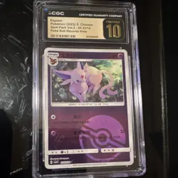 Pokemon Espeon CGC 10 Gem Pack Vol.2 05/03/14 Chinese Reverse Holo Card - Image 1