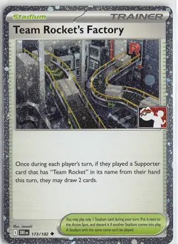 Prize Pack Series Cards Holo Uncommon LP 173/182 Team Rocket's Factory - Image 1