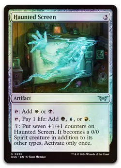 Haunted Screen #250 (Foil) (NM) Duskmourn DSK Magic MTG - Image 1