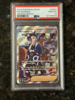 2023 POKEMON SWORD & SHIELD CROWN ZENITH #GG57 FULL ART/ADAMAN PSA 10 - Image 1