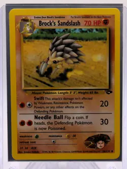 Pokemon TCG Gym Challenge Brock's Sandslash 36/132 Uncommon Mint - Image 1