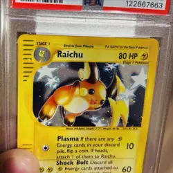2002 Pokemon Raichu Expedition Holo⚡#25 PSA 9 + HOLO 🩸 & SWIRL 🌀/🫐Guard! - Image 5