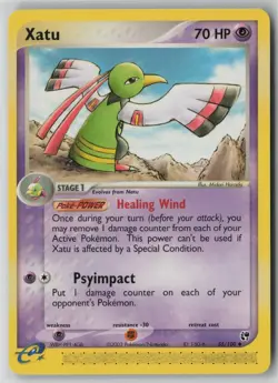 Xatu 55/100 Pokemon TCG Sandstorm Regular e-Reader WOTC Card (Light Play) LP 1 - Image 1