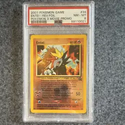 Pokemon TCG Entei Pokemon 3 Movie Promo Reverse Foil Promo PSA 8 2001 #34 - Image 1