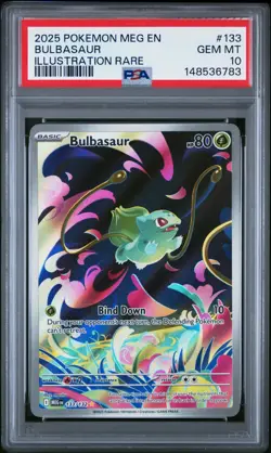 Pokemon TCG Bulbasaur 133/132 Mega Evolution Illustration Rare PSA 10 GEM MINT - Image 1