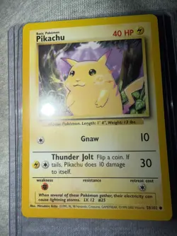 1999 Pokemon Base Set: Pikachu (58/102) Yellow Cheeks - Image 1