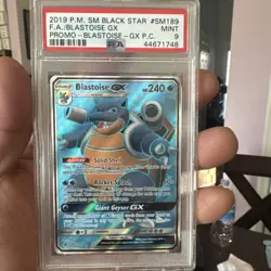 2019 Pokemon Black Star Promo #SM189 Blastoise GX PSA 9 Mint - Image 1