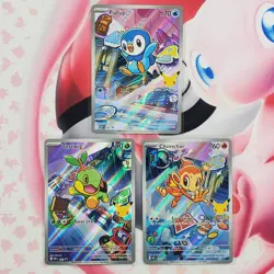 Piplup 042 + Chimchar 041 + Turtwig 040 - First Partner Pokemon Cards - #L95 - Image 1