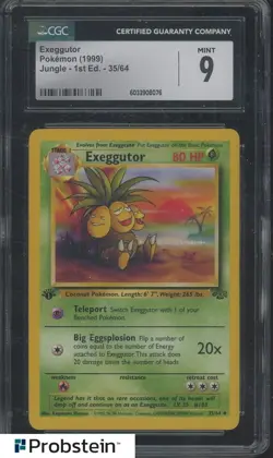 1999 Pokemon Jungle 1st Edition #35/64 Exeggutor CGC 9 MINT - Image 1