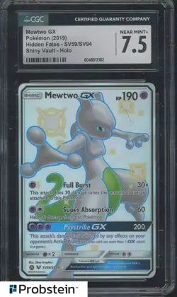 2019 Pokemon Hidden Fates #SV59/SV94 Mewtwo Gx Holo CGC 7.5 NM+ - Image 1