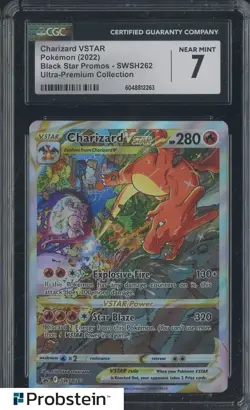 2022 Pokemon Black Star Promos sWSH262 Charizard Vstar UPC CGC 7 - Image 1
