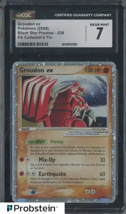 2006 Pokemon Black Star Promos #038 Groudon Ex Ex Collector Tin CGC 7 - Image 1