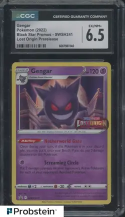 2022 Pokemon Black Star Promos SWSH 241 Gengar Lost Origin Prerelease CGC 6.5 - Image 1