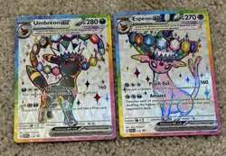 Pokemon TCG - Umbreon ex 176 & Espeon ex 175 Prismatic Evolutions Ultra Rare NM - Image 1