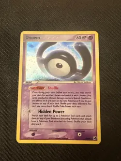 Pokemon Card - Unown (H) Unseen Forces H/28 Holo Rare H/28 - LP - Image 1