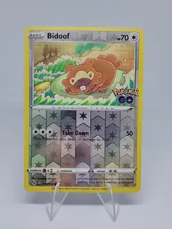Pokemon TCG Go Common Reverse Holo Card Bidoof (Peelable Ditto) 059/078 - Image 1