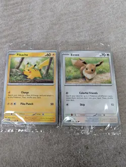 Pikachu 025 & Eevee 133 - Pokemon Together PROMO Stamped . Brand new in packet. - Image 1