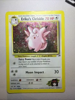 Erika’s Clefable 3/132 Holo Gym Heroes Set Pokemon - Image 1