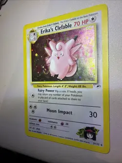 Erika’s Clefable 3/132 Holo Gym Heroes Set Pokemon - Image 5