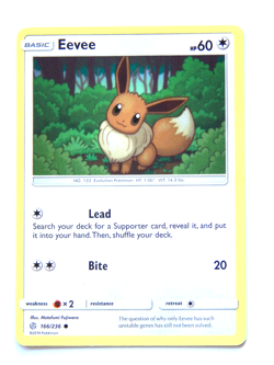 Eevee 166/236 (NM, Pokemon Card, Cosmic Eclipse, 2019, Colorless, Common) - Image 1