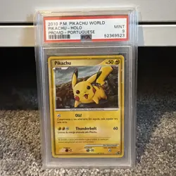 2010 POKEMON JAPANESE WORLD COLLECTION PORTUGUESE PIKACHU-HOLO PSA 9 - Image 1