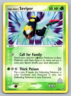 Pokemon TCG Team Magma vs Team Aqua Team Aqua's Seviper 17/95 Reverse Holo - Image 1