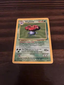 Pokemon TCG Vileplume Holo Unlimited Rare Card Jungle 15/64 No Symbol - Image 1