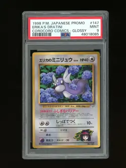 Pokemon PSA 9 MINT Erika's Dratini 1998 CoroCoro Japanese Promo Card Glossy - Image 1
