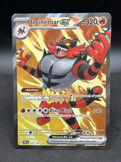 Incineroar ex 187/162 Sv05: Temporal Forces Holo - Rare Pokemon TCG Card NM+!! - Image 1