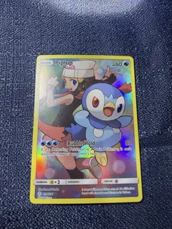 Pokemon TCG Piplup Holo Secret Rare Card Sun & Moon Cosmic Eclipse 239/236 - Image 1