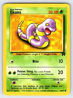 Ekans 56/82 2000 Team Rocket Set Pokemon Card TCG Vintage WOTC Common - VLP - Image 1
