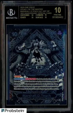 One Piece Marshall.D.Teach 3rd Ann Special Silver OP09-093 BGS 10 BLACK LABEL - Image 1