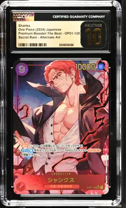 CGC 10 PRISTINE Japanese One Piece 2024 Shanks OP01-120 ALT ART PRB-01 - Image 1