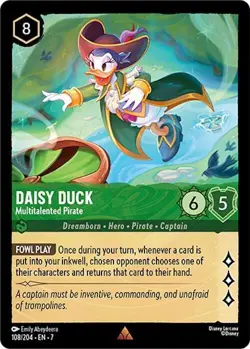 Disney Lorcana TCG - Archazia's Island Daisy Duck - Multitalented Pirate 108/204 - Image 1