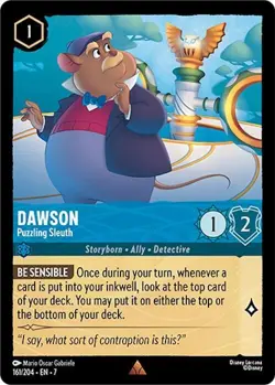 Disney Lorcana TCG - Archazia's Island - Dawson - Puzzling Sleuth - Rare 161/204 - Image 1