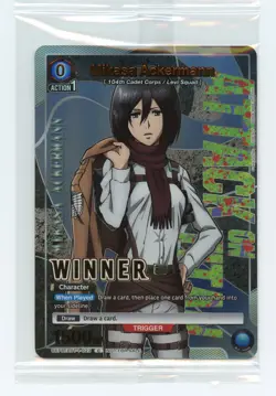 Mikasa Ackermann Winner C Union Arena Promotion Attack on Titan AOT-1-023 Sealed - Image 1