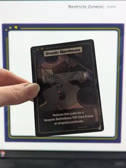 TCG Card Frame - Grundo Warehouse Unscratched Code - Neopets TCG Exclusive Item - Image 1