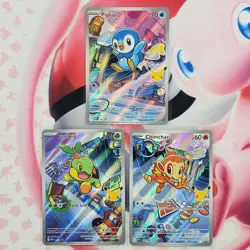 Piplup 042 + Chimchar 041 + Turtwig 040 - First Partner Pokemon Cards - #L100 - Image 1