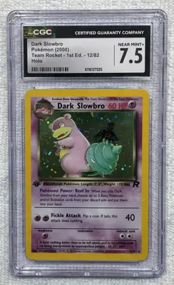 CGC 7.5 DARK SLOWBRO Holo (Team Rocket) 12/82 Pokemon Card 1st edition 2000 - Image 1