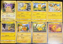 Pokemon TCG Pikachu Collection From 8 Different Art/Sets English Cards NM - Image 1