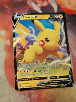 Pikachu V SWSH061 Holo NM-LP Sword Shield Black Star Promo Pokemon Shipnow - Image 2