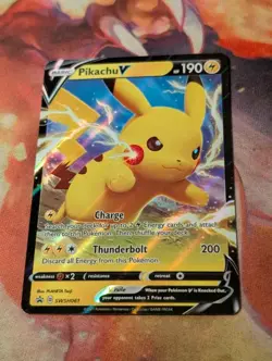 Pikachu V SWSH061 Holo NM-LP Sword Shield Black Star Promo Pokemon Shipnow - Image 4